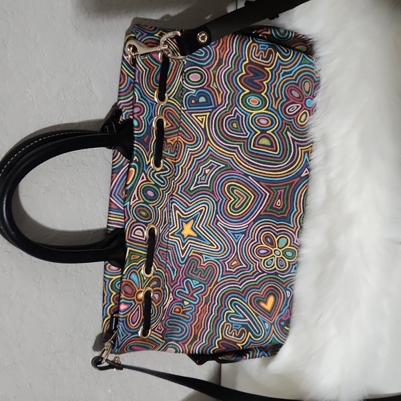 Dooney Bourke Purse vintage graffiti usa Faded and spots FLAWS y2k Vintage - Picture 4 of 17